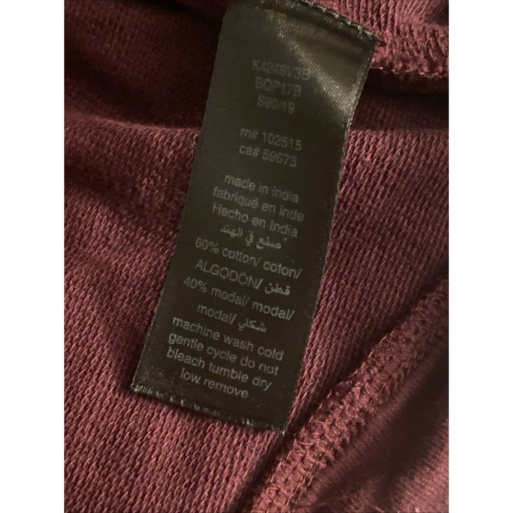 John Varvatos Full Zip Hoodie Men's Small Burgundy Lightweight Sweatshirt 102515 - Picture 6 of 7